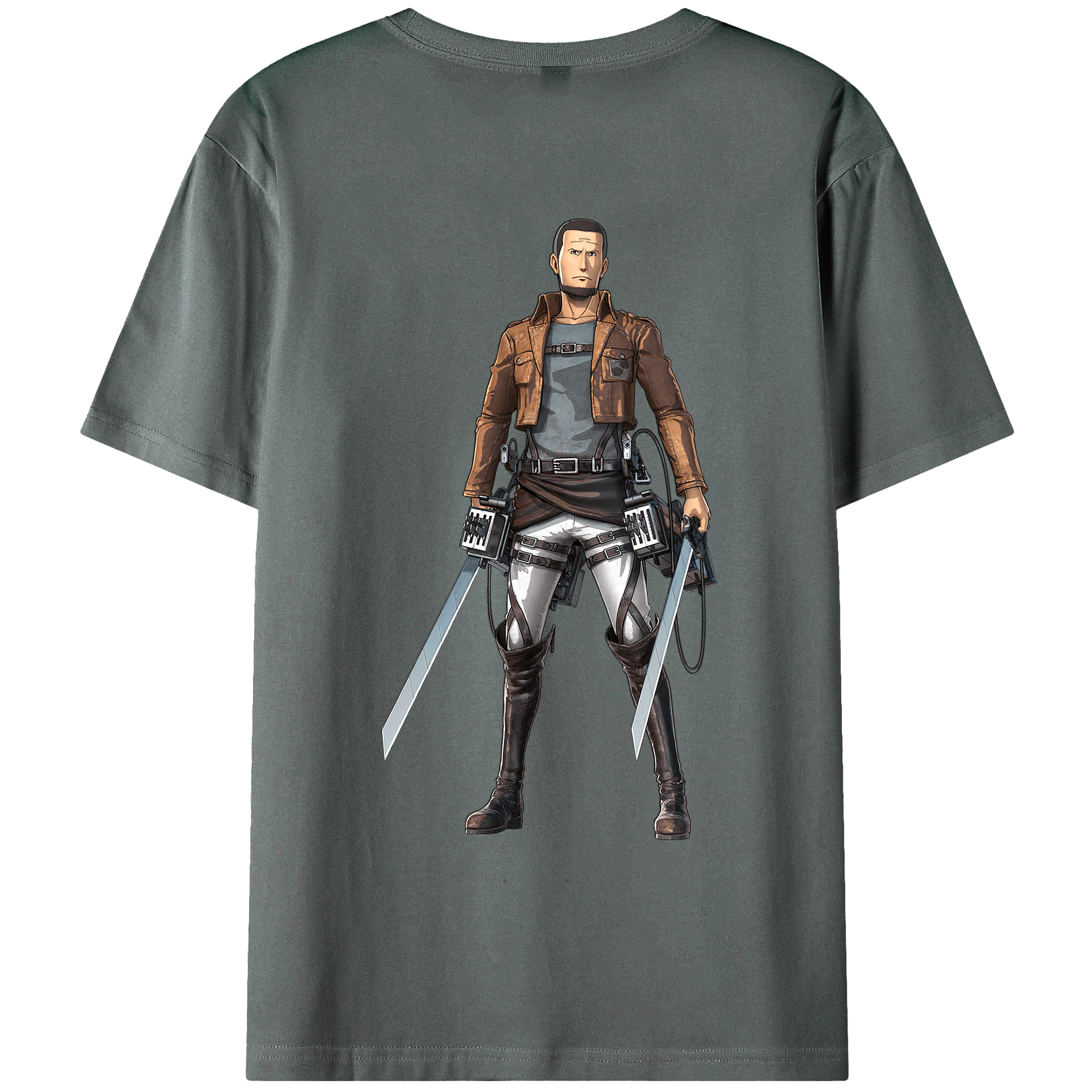（画像用） 進撃の巨人 Attack on Titan 綿100％ メンズ半袖Tシャツ（バックプリント） 通気性